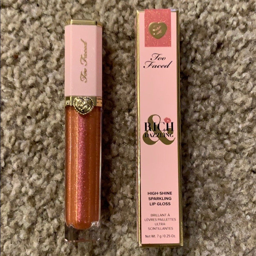 NIB Too Faced Rich & Dazzling Crazy Rich Lip Gloss
